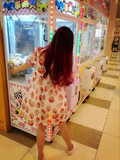 夏装日系软妹可爱草莓少女娃娃领短袖连衣裙+背心+短裤休闲套装女