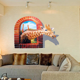 磨砂3D效果长劲鹿动物墙贴画 旅馆咖啡屋个性装饰贴纸 走廊壁画贴
