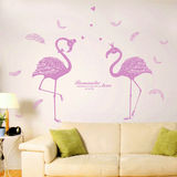 客厅卧室沙发床头自粘墙壁纸情侣火烈鸟墙贴爱情鹤动物墙贴纸贴画