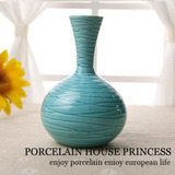 欧式冰裂釉蓝色地中海陶瓷小花瓶 插花瓶 欧式花器 餐桌花瓶摆件