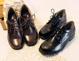 日本加软jk雪松制服鞋复古学院cos系带低跟学生单鞋女鞋圆头皮鞋