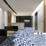 洗手间地砖防水3D装饰贴画酒店餐厅防滑地贴画卧室地板贴纸灰石头