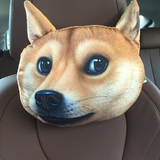 3D单身狗和二哈哈士奇汽车座椅头枕护颈短毛绒含活性炭包空气净化