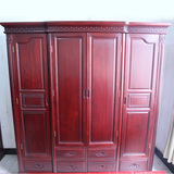 红木家具红木衣柜实木大衣橱四门储物柜简约古典红花梨木