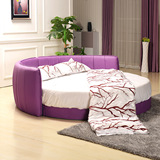 圆床主卧中小户型婚床双人床现代简约1.8米2欧式大2公主床皮艺床