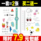 韩国持久儿童卡通纹身贴男女生小清新防水贴纸可爱动漫手表小黄鸭