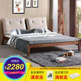 牛牧王北欧风格实木床现代简约双人床婚床1.8米创意宜家卧室家具