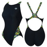 韩国ARENA游泳衣女士经典黑色修身高弹抗氯速干专业三角连体泳衣