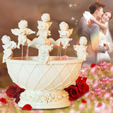 结婚礼物创意家饰闺蜜装饰品摆件欧式天使流水喷泉新婚礼物实用