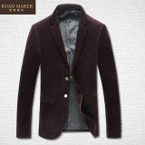 罗德梅科  新款商务休闲男士西装冬季加厚灯芯绒时尚修身西服外套