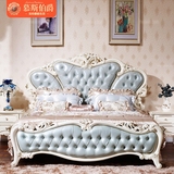 欧式床法式公主床橡木雕花卧室家具1.8米2米高箱储物床实木双人床