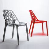 宜家塑料椅子树枝透明椅亚克力餐椅现代休闲洽谈椅简约幽灵椅特价