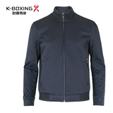 K-boxing/劲霸夹克男商务修身jacket秋冬男士茄克长袖立领外套