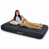 美国正品INTEX66767条纹植绒充气床垫内置枕头单人加大 标配+车载