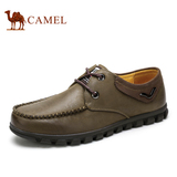 camel骆驼正品 日常休闲皮鞋 橡胶底头层牛皮低帮男鞋