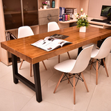简约现代铁艺实木办公电脑桌LOFT会议桌电脑桌写字台书桌桌子台式
