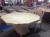 温州致美家具顺尔达台州丽水欧式折叠伸缩变形两用仿大理石餐桌