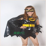 万圣节儿童蝙蝠服装 成人男女蝙蝠侠 衣服成人蜘蛛侠 演出服披风