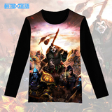 魔兽世界长袖T恤男秋季游戏周边体恤时尚熊猫人恶魔猎手伊利丹