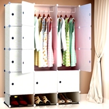 若斯简易衣柜单人塑料组装树脂衣橱简约拆装柜双人卧室折叠收纳柜