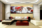 客厅装饰画现代中式油画壁画立体画沙发背景墙画挂画 鸿运当头