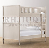 c017做旧原木艾美利亚超美公主床高低床子法式实木儿童双层床新款