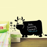 纸贴画可移除擦写卡通奶牛涂鸦墙黑板贴 墙贴温馨儿童卧室房间装
