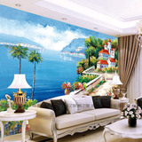 希之璧 3d地中海大型壁画 电视沙发卧室餐厅背景墙壁纸 油画风景