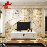 奥普兰现代中式电视瓷砖背景墙 3d立体简约客厅陶瓷壁画 影视墙砖