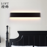 后现代简约客厅卧室床头LED壁灯 美式创意设计师背景长条墙壁灯