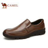 Camel/骆驼商务休闲鞋 春季新款真皮头层皮套脚男鞋