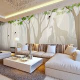 简约时尚壁纸3D墙纸电视背景墙大型壁画 抽象树墙布客厅沙发墙画
