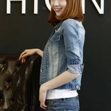 2016秋季新款大码韩版弹性长袖短款修身显瘦上衣牛仔小外套女