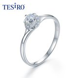 新品TESIRO时光虫洞18K钻石戒指 30分效果群镶显钻钻戒女