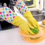 康丰厨房加厚清洁家务手套加绒加长洗碗洗衣服橡胶防水胶皮手套