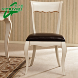 高级餐椅简约现代白色软包靠背椅子酒店餐厅餐桌椅橡木凳子特价