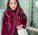 2015新款冬装中大童童装韩版名媛高档女童温暖加厚外套皮草大衣