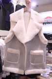 韩国代购羊羔毛马甲秋冬无袖韩版中长款背心外套女装大码显瘦马夹