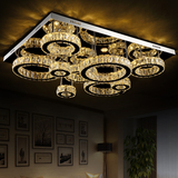 八度客厅灯现代简约长方形led水晶灯吸顶灯欧式创意大气餐厅灯具