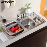 JMOWY吉牧欧水槽不锈钢三槽加厚 厨房洗菜盆套餐洗碗池91*45
