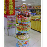 超市货架 棒棒糖展示架 圆形大号糖果架子 转动葫芦串肉串展示柜