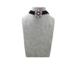 99克拉 欧美外贸原单饰品 SUMNI品牌复古珍珠闪钻绒布颈链（OE）