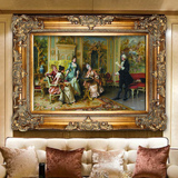 高端会所有框手绘壁画欧洲宫廷人物油画欧式家居别墅装饰画