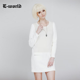 E－World/衣－我的秋冬女装纯羊毛连衣裙新 纯色打底铅笔裙U1513
