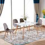 唯依美安现代简约北欧风格餐厅简易长方形餐桌椅实木桌腿