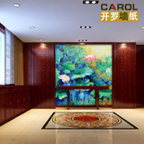 古典中式3d立体荷花油画抽象墙纸客厅沙发背景墙壁画玄关走廊壁纸