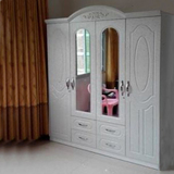 特价现代简易卧室实木质开门板式组合整体衣柜三四门欧式宜家衣柜