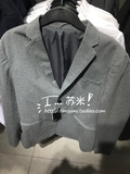 H&M HM男装专柜正品代购 1月 灰色两粒单排扣修身西装 8折0329562