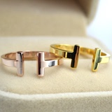 新款韩版时尚玫瑰金戒指简约开口均码食指尾戒彩金指环钛钢饰品女