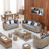 藤椅沙发编藤沙发组合客厅五件套简约现代藤沙发天然印尼藤子沙发